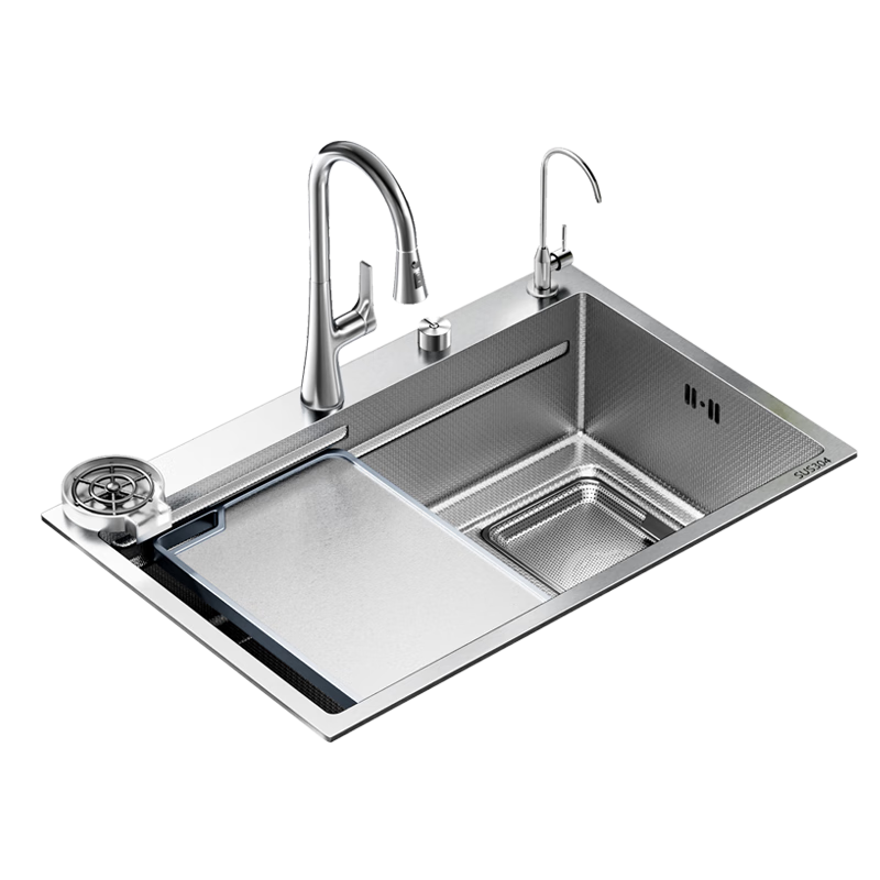 DONGPENG Kitchen Sink Integrated Basin 304 Stainless Steel Vegetable Washing Basin Large Single Bowl 2026 Latest Model 8245