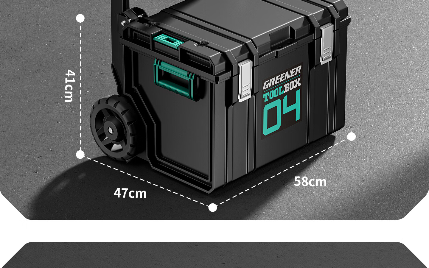 GREENER Stackable Large Capacity Modular Stacking Hardware Toolbox Multifunctional Industrial Grade Set Trolley Case No.3 33