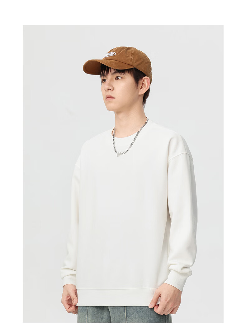 Jeanswest Men's Pullover Hoodie Spring Autumn Trendy Solid Color Breathable Comfortable Black 2XL 10