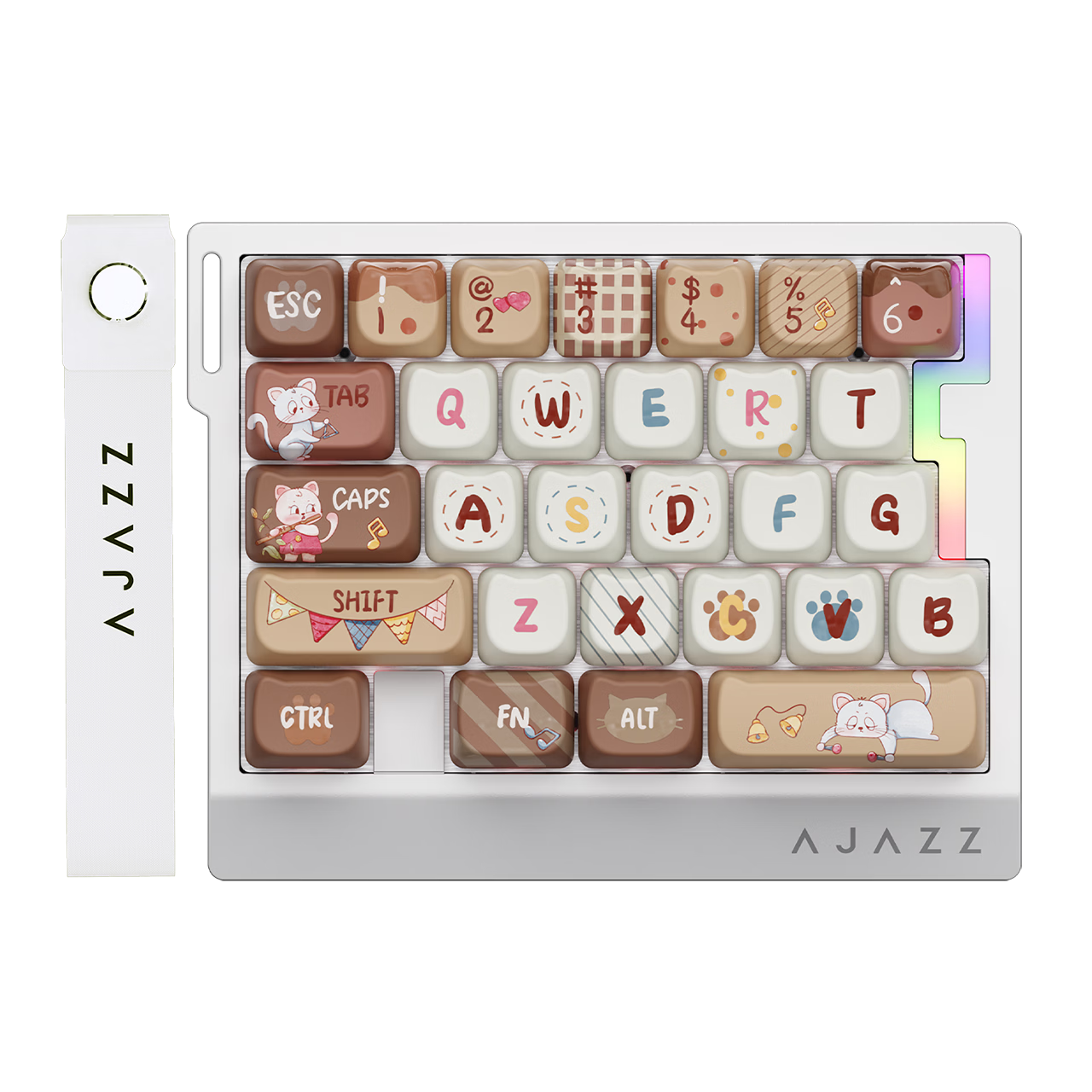AJAZZ AK029 Wired Magnetic Axis One-Handed Keyboard 8K Report Rate RGB Lighting 29 Keys RT0.01 Valorant Meow Meow Switch Sublimation Deep Peach Beige