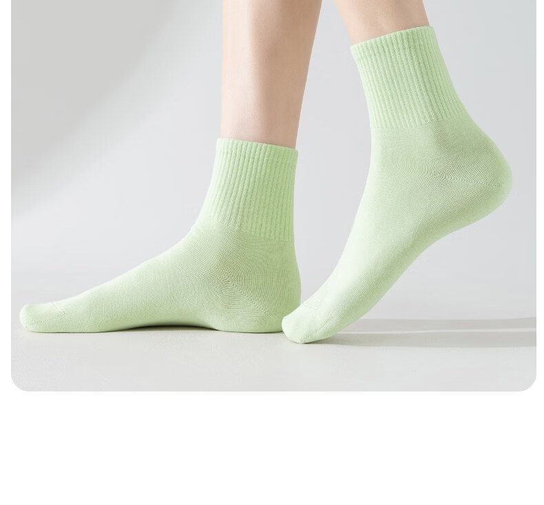 Guxu Disposable Socks Summer Thin Ice Silk Socks Women Travel Daily Use Mid-Calf Cotton Socks Black and White 7