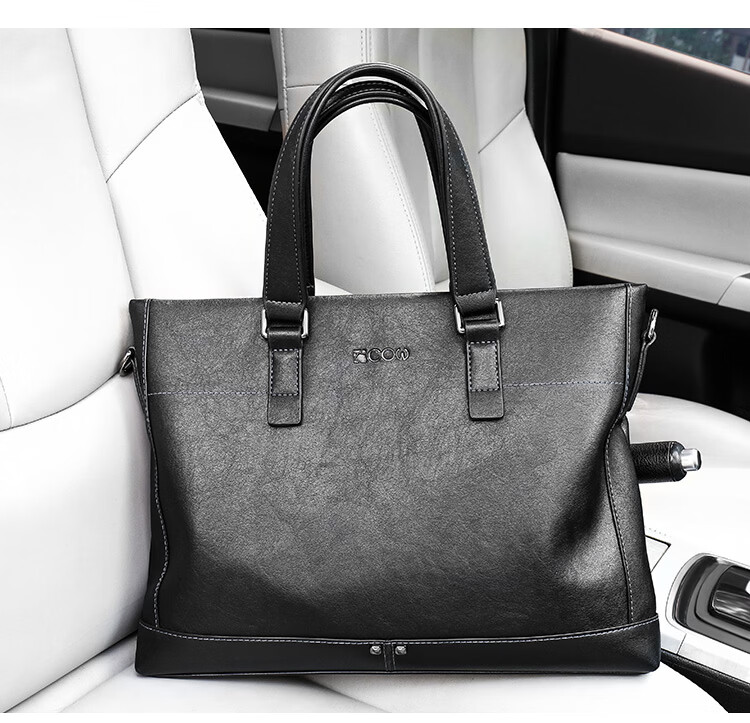 COW Briefcase, Men's Handbag, Large Capacity, Casual Business Bag, Tote Bag, C-9808, 14 Inches 10