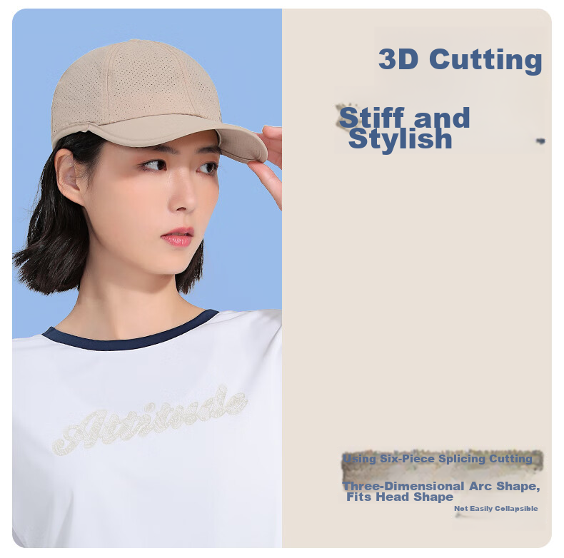 CAMEL Baseball Cap, Soft Top, for Women with Large Head Circumference, Slimming Effect, Face-Slimming, Versatile, Breathable Hat for Men, Duck Tongue Cap, 173BB00026 10