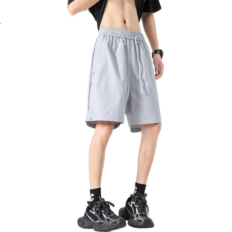 Foss Phil Men's Shorts, Summer Ice Silk Quick-Dry Casual Loose Breathable Cargo Sports Pants, K007 Cloud Gray, Size M