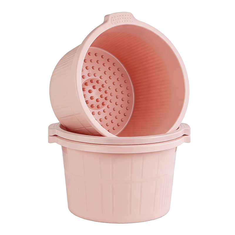 Bendi Deep Foot Soaking Bucket, 17L Household Foot Bath Basin, Plastic Water Bucket for Massage, Non-Electric Foot Washing Bucket, Single Piece, Pink