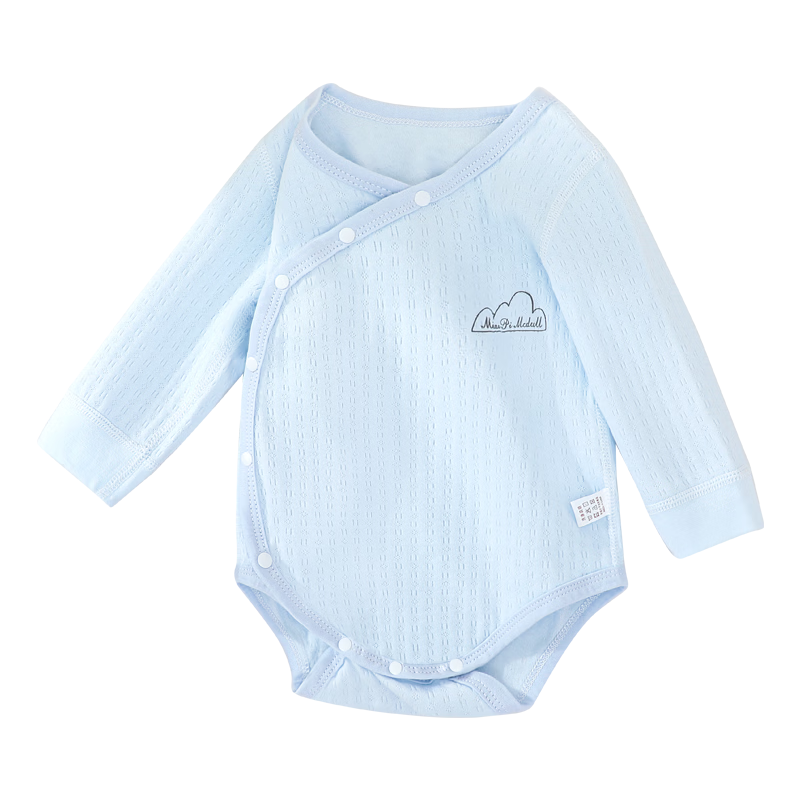 Banbadoudi Newborn Onesie, Spring And Autumn Pure Cotton Skin-Friendly Seamless Belly Protection Breathable Long-Sleeve Triangle Romper for Baby Boys And Girls