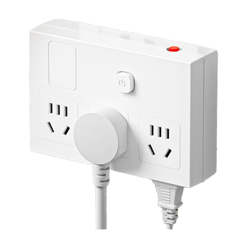 Sushiermo 1-to-6 Wireless Power Strip Pure White 6-Outlet Basic Model Overload Protection Multi-Outlet Adapter Power Converter Extension