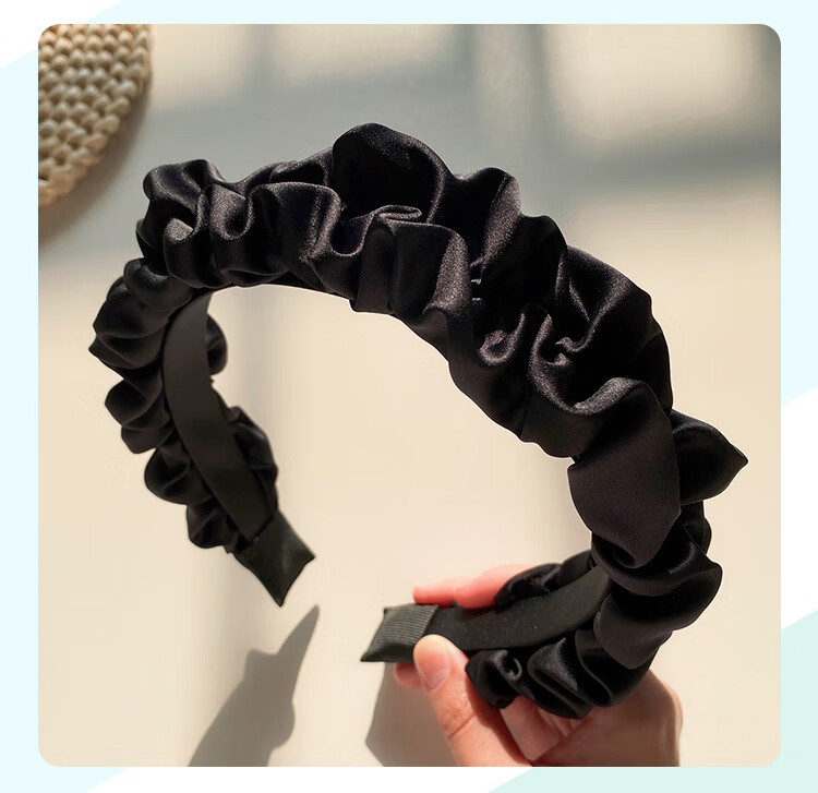 CHIMERA French Vintage Headband with High Crown, Pleated Satin Band for Face-Slimming And Outdoor Wear, Women's Hair Accessory, Mid-Autumn Festival Gift 13