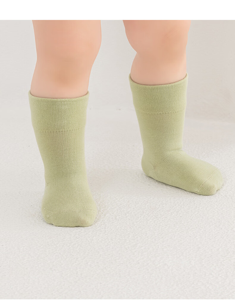 Five Cotton Flowers Children's Socks Spring Summer Combed Cotton Solid Color Baby Socks Seamless Soft Cuff 100% Cotton Mid-Calf Socks Class A 7