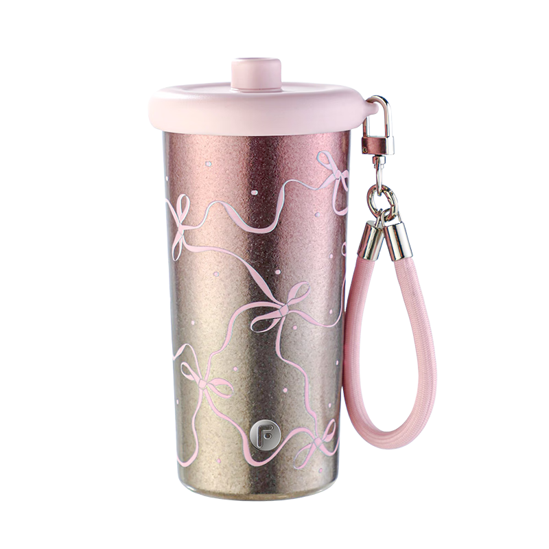 Fuguang Pure Titanium Insulated Water Bottle for Women High-Value Titanium Straw Portable Coffee Tea Cup Gift