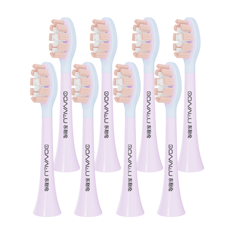 Dong Nai Lun Compatible Replacement Brush Heads for Feike Electric Toothbrush FT7105/FT7106/FT7205/7108/TH01 Soft Rubber Upgrade 8-Pack Universal Cleaning Rubber Coated Pink