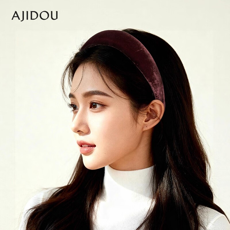 Aji Bean French Hepburn Style High Crown Vintage Luxury Hairband Purple