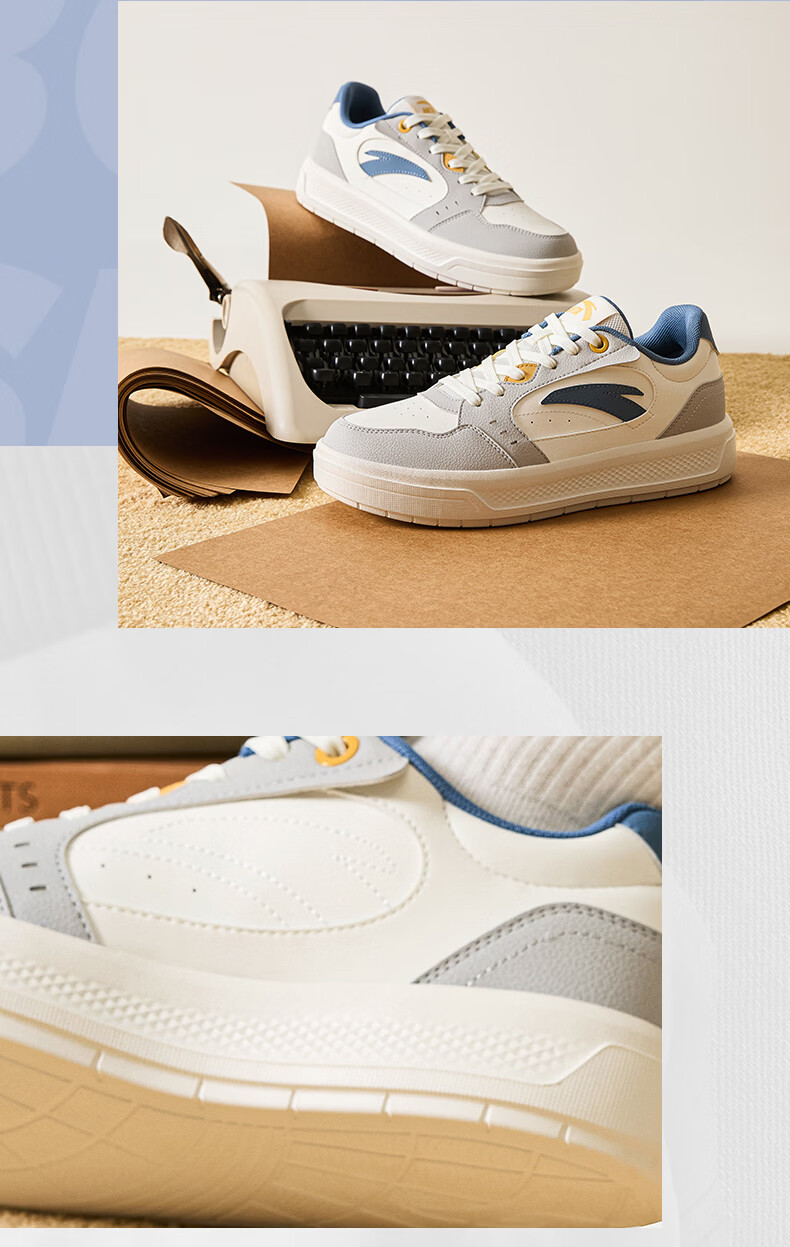 Anta Breeze Classic Thick-Soled Height-Increasing Casual Sneakers for Men Summer Simple White Shoes Versatile Student Sports Shoes 6