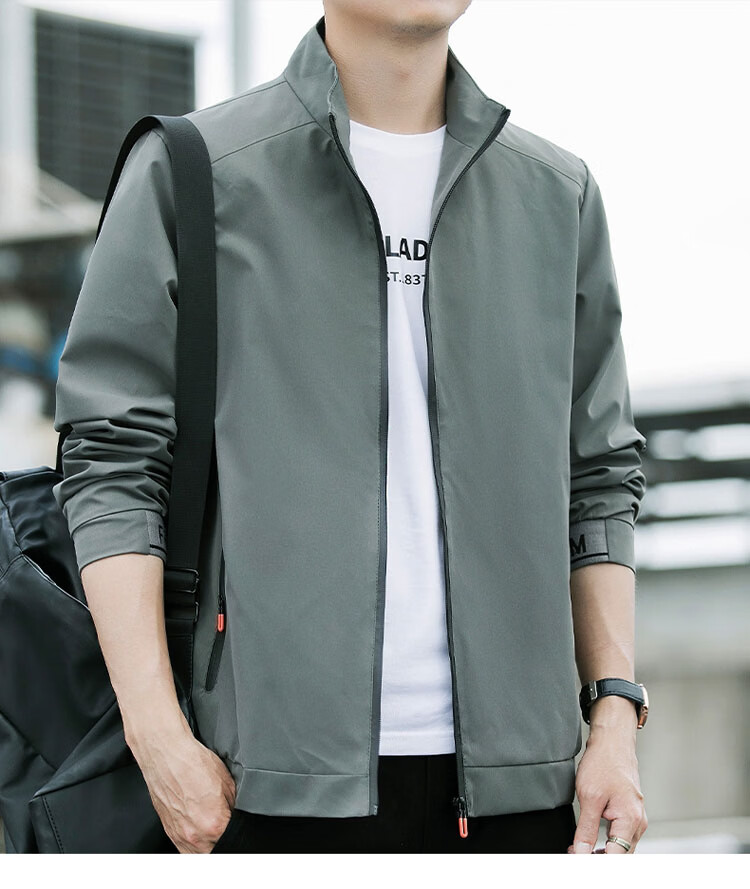 ROMON Men's Jacket 2026 Spring New Business Casual Loose Fit Stand Collar Men's Outdoor Jacket 5