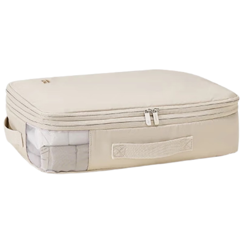 EACHY down Jacket Storage Bag, Travel Clothes Organizer, Compressed Quilt Four-Piece Set Luggage-Specific - Milk Apricot Color L