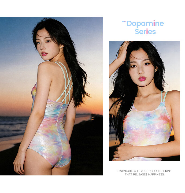 LI-NING Women's Premium 2026 New One-Piece Triangle Swimsuit Comfortable Swimwear 1442 Purple M 5