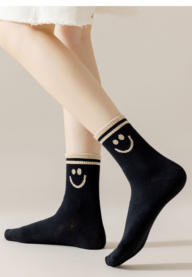 Cotton Full Women's Socks 100% Pure Cotton Antibacterial Odor-Resistant Mid-Calf Breathable Maillard Spring Autumn Long Socks 6 Pairs 11
