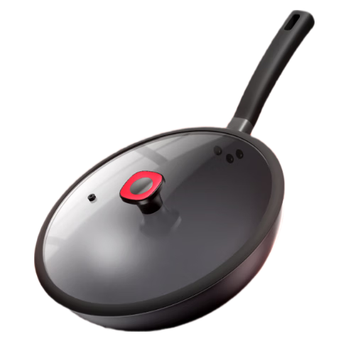 JD Jingzao Hongyun Titanium Iron Wok Pro Round Bottom 32cm Non-Coated Gas Stove Iron Frying Pan