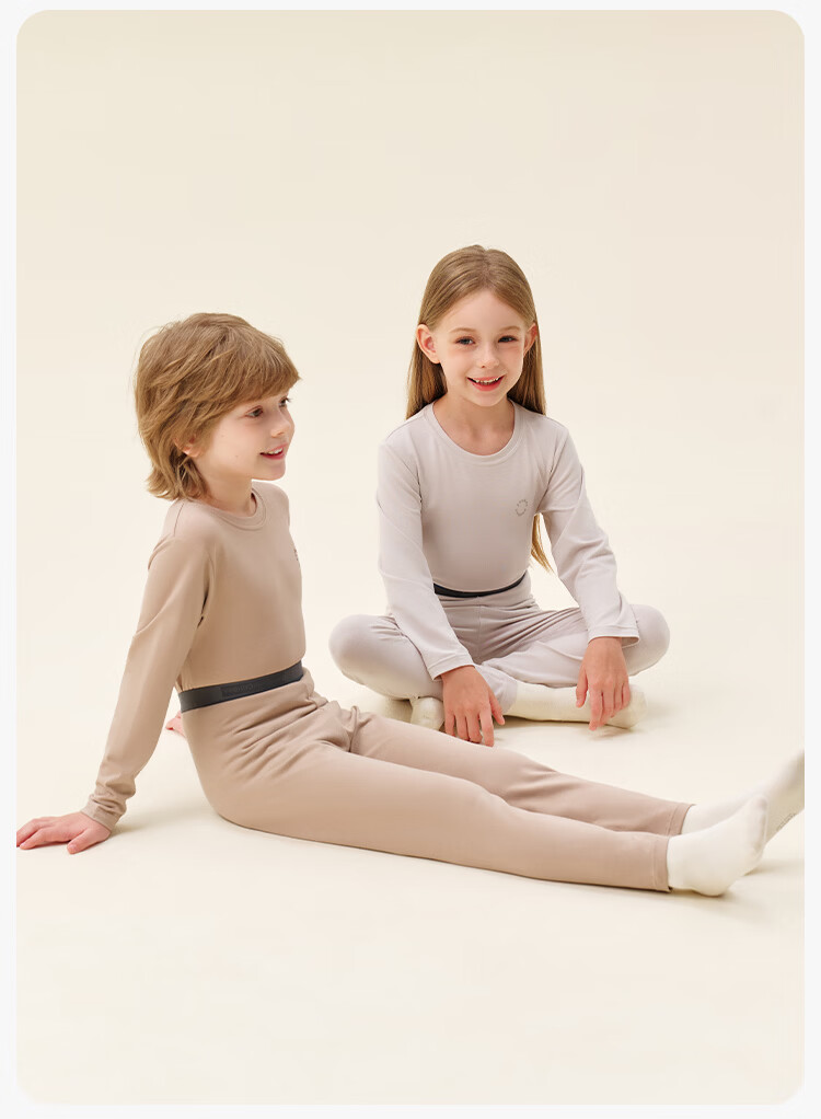 YEEHOO [Warm Core] Modal Thickened Children's Thermal Underwear Set Boys and Girls Autumn Long Johns Set 22