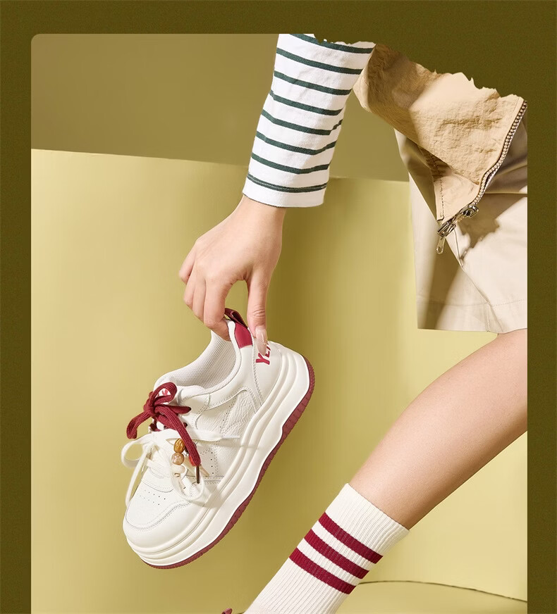 Yierkang Women's New White Sneakers Sports Casual Small Size Skateboard Shoes Bread Single Shoes 17042W White 38 8