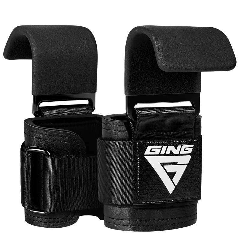 GINGPAI SPORT Pull-Up Assistance Hook Fitness Wrist Wrap Anti-Slip Hanging Bar Aid Men's Deadlift Grip Hook Gloves