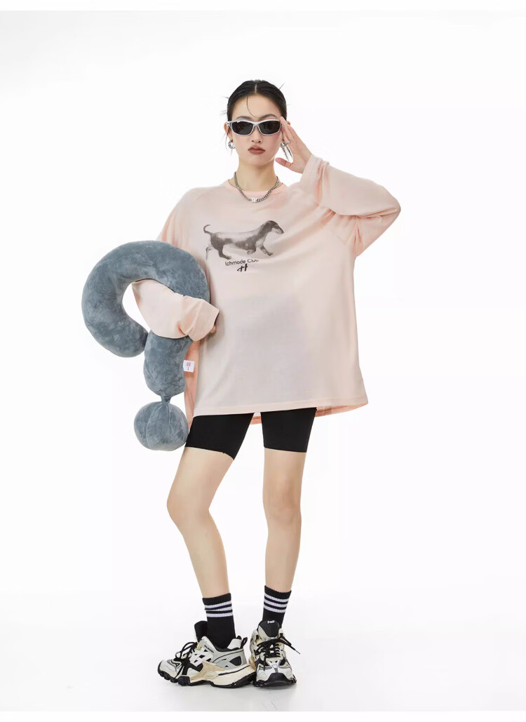 ICH MODE American-Style Physical Sun Protection Long-Sleeve T-Shirt, Thin Cool-Feeling Cover-Up for Women, Spring And Summer New Loose Top, Pink, L 33