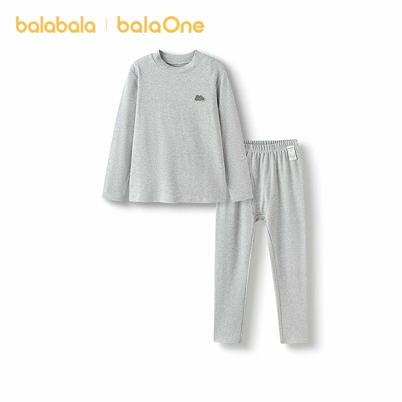 BALABALA Boys' Thermal Underwear Set 2-Piece Kids' Autumn Winter 2025 Soft Fleece Long Johns Pajamas