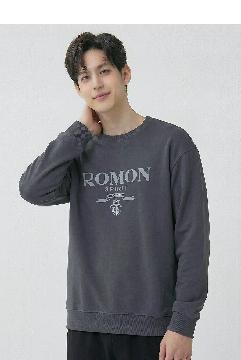 ROMON Men's Sweatshirt, Long-Sleeve Round Neck, Spring And Autumn Season, Zodiac Year Red Base Layer, Casual Wear, Pullover Loose T-Shirt Top 12