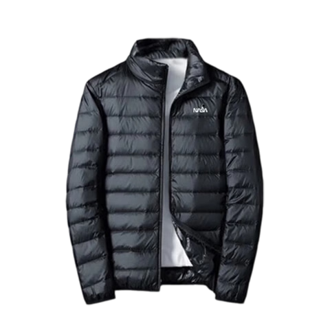 NASA MARVEL Men's Lightweight Down Jacket Winter Coat Stand Collar Warm Sports Outdoor Puffer Casual Top Black 6XL