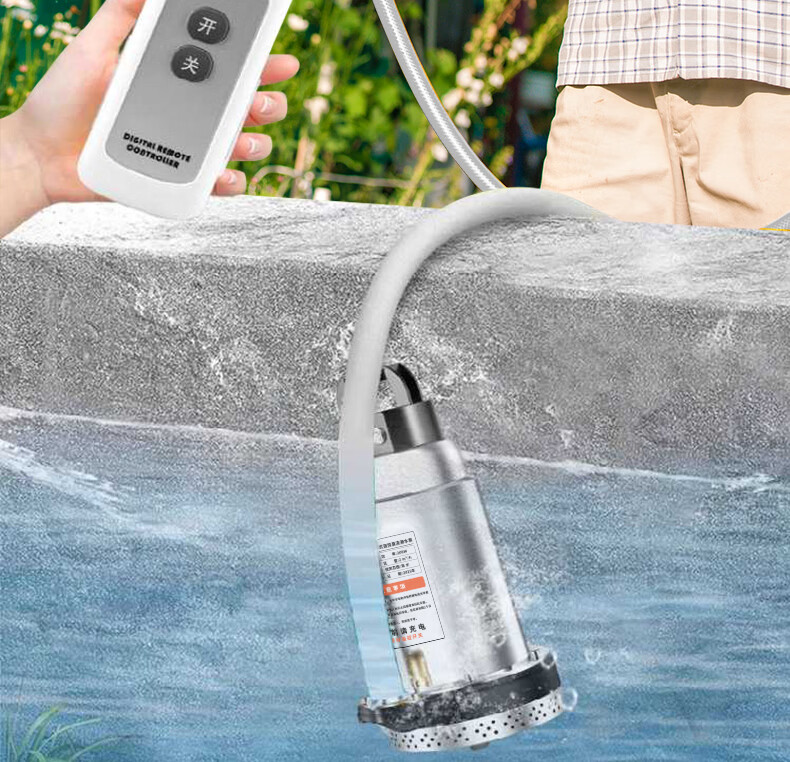 Milade Rechargeable Submersible Pump Wireless Remote Control Water Pump Agricultural Smart Irrigation 12V Lithium Battery DC Water Pump 10