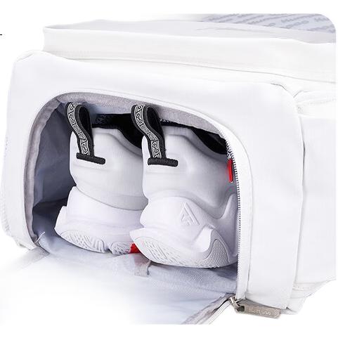 KUMPOO Badminton Bag with Separate Shoe Compartment, Multi-Compartment Fumigation Wind Double Zipper Multifunctional Backpack Shoulder Bag White KBR-638