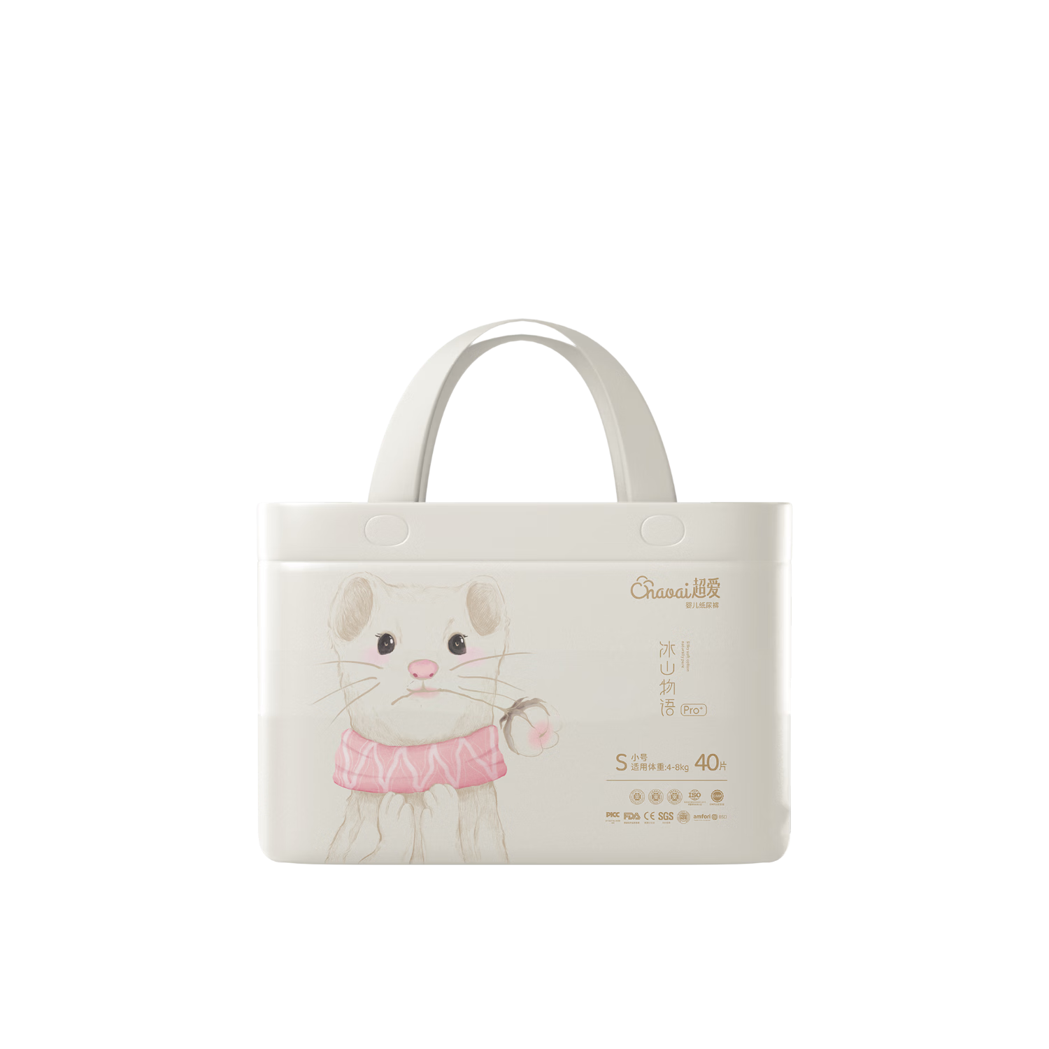 Chaoai Ice Mountain Story Pro+ Medical-Grade Diapers, S Size, 80 Pieces, Newborn Diapers, Baby Ultra-Thin Breathable Diapers