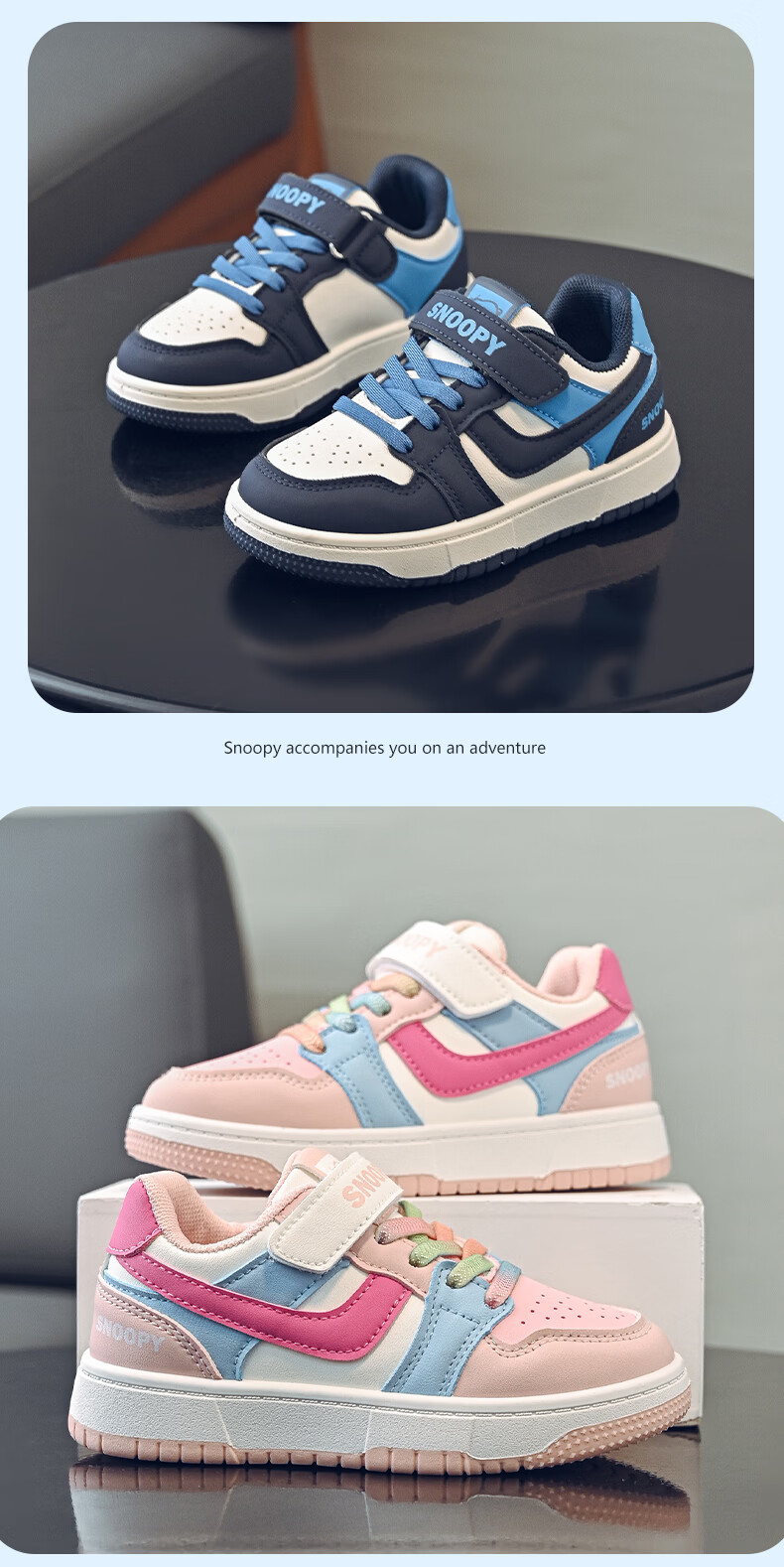 SNOOPY Kids Low-top Sneakers Spring Lightweight Sports Shoes Boys Soft Sole Casual Shoes 0024 Blue Size 30 15