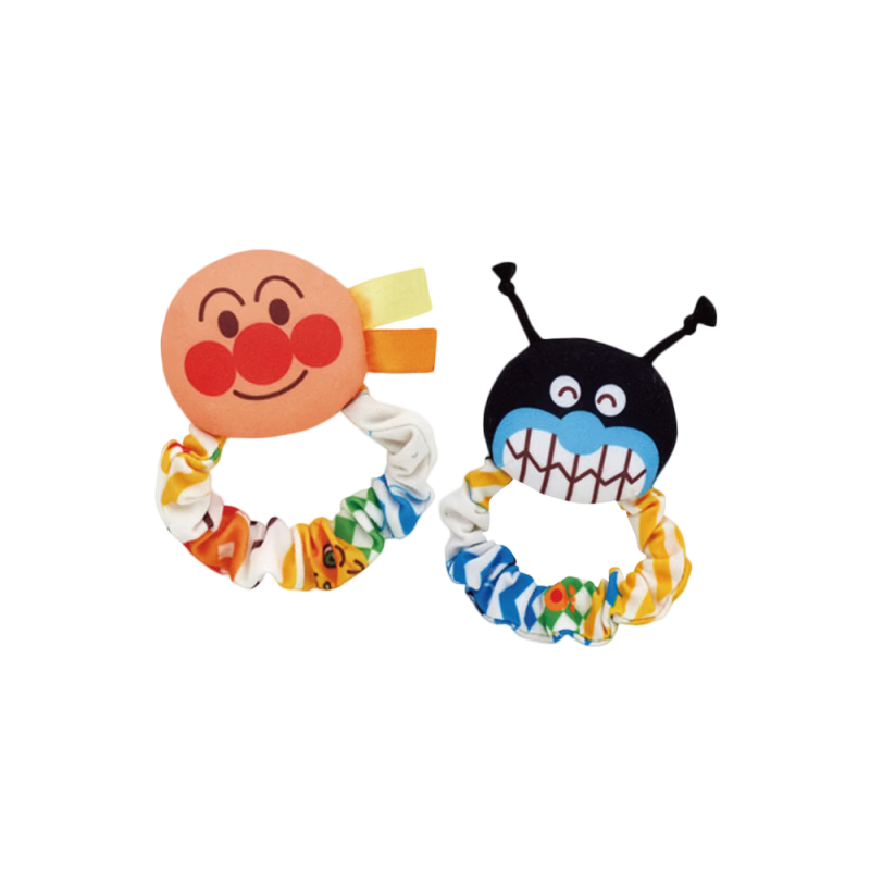 BANDAI Authentic Anpanman Teether Rattle Ring Multifunctional Portable Soothing Toy Infant Baby Soft Rattle