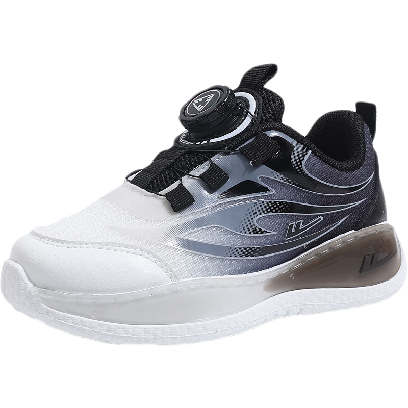 Warrior Kids Breathable Sports Shoes Boys Girls Running Shoes WZ(CL)-2018 Black Grey White Size 33
