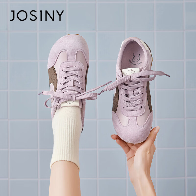 Zhuoshini Casual Purple Dog Trainer Shoes 2026 New Women's Height Increasing Versatile Sports Casual Shoes Gray Purple Size 38