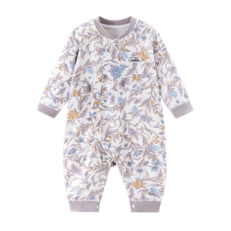 Happy Little Bear Baby Romper Spring and Autumn Pure Cotton Antibacterial Mite-Resistant Crawling Suit Newborn Long Sleeve Spring Jumpsuit