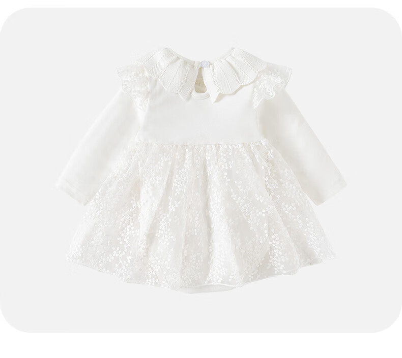 VOONLIE Baby Spring Newborn Romper Girls Princess Full Moon 100 Days Bodysuit Skirt Jumpsuit Spring Autumn 5