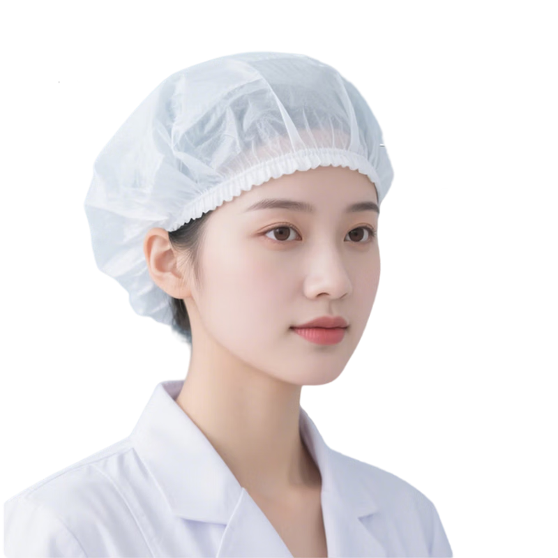 Shangyou Premium Chef Hats Unisex Hotel Mushroom Disposable Kitchen Work Hats Thickened Double-Ribbed White 100pcs