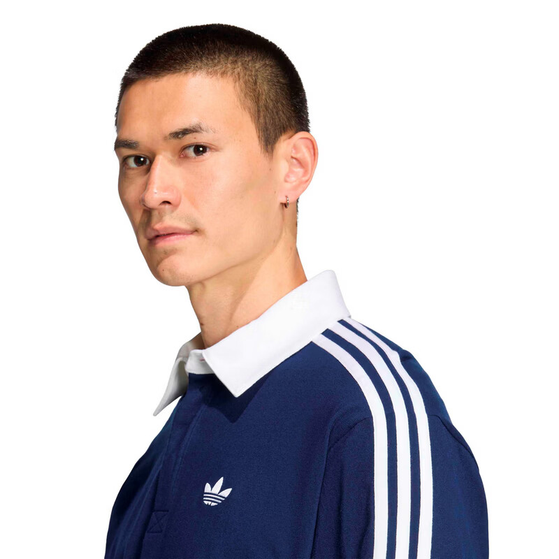 Adidas Originals Men's 3S PL Long Sleeve Polo KE3574 Dark Indigo S 5