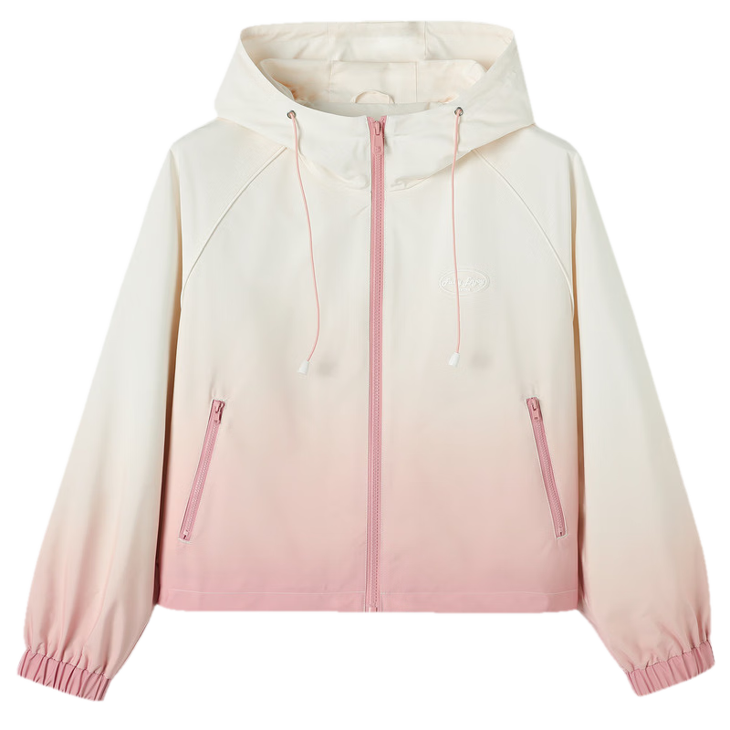 TonLion 2026 Spring Women's Hooded Cropped Jacket Peach Pink L