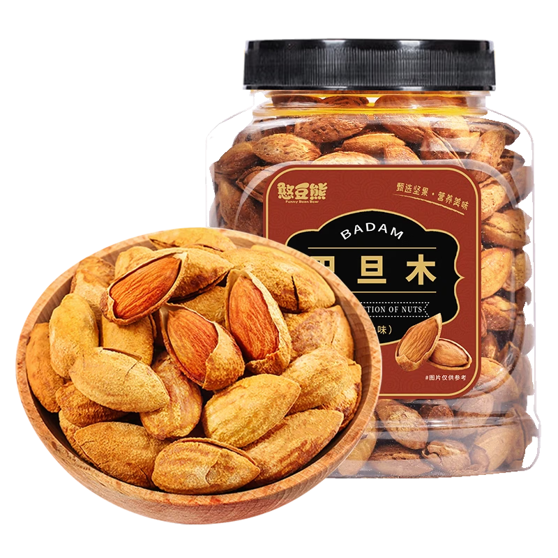 憨豆熊巴旦木400g 休闲零食扁桃仁手剥每日坚果送礼烘焙干果年货送礼