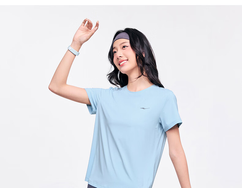Erke Women's Sun Protection T-Shirt Short Sleeve Summer New Round Neck Moisture-Wicking Base Running Shirt Solid Color Top 14