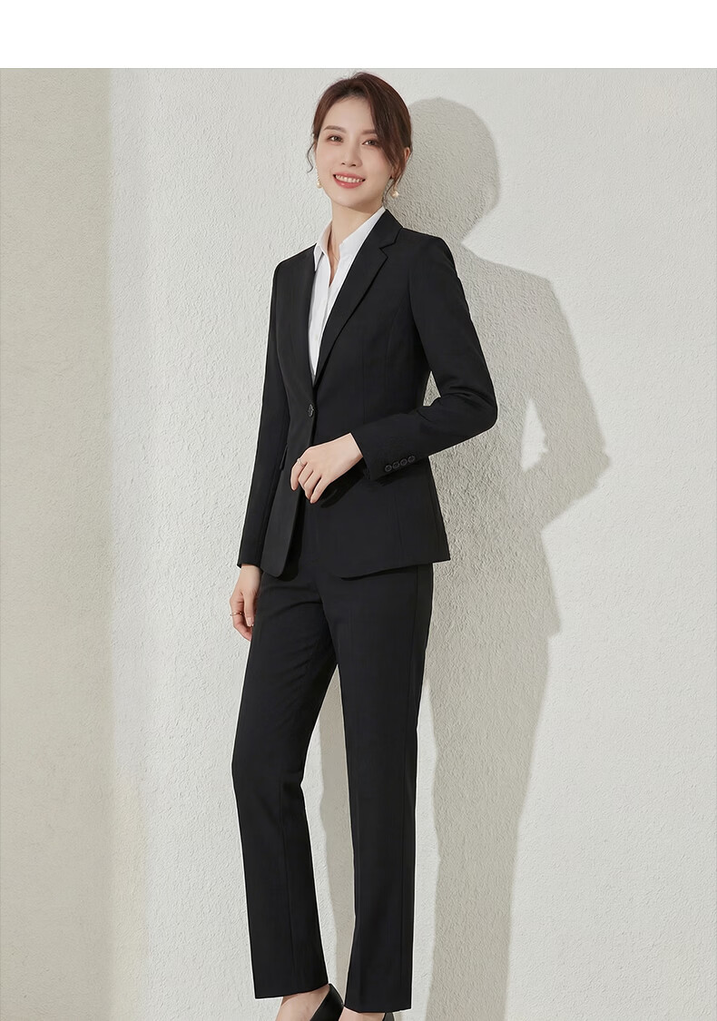Romon Women's Slim Fit Business Suit Jacket Black 11