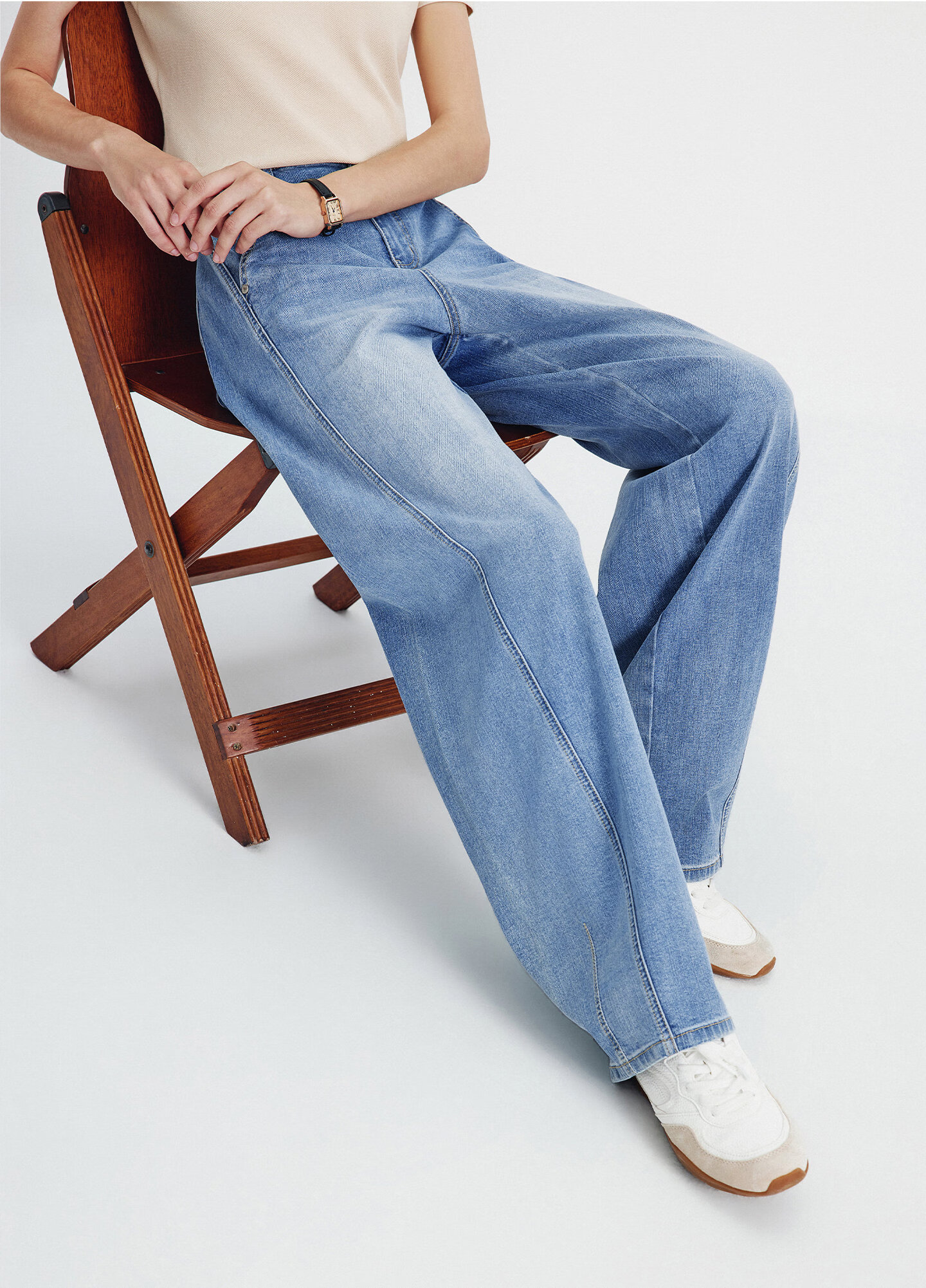 Navigare Small Sailboat Loose Fit Banana Pants 2026 Spring Summer New Washed Denim Women's Wide Leg Trousers 2312576502 3