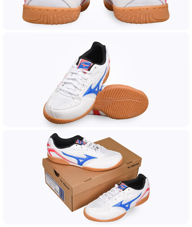 MIZUNO Table Tennis Shoes Men Women Professional Breathable Durable Non-Slip Sports Training Shoes 253112 White Blue Size 36 20