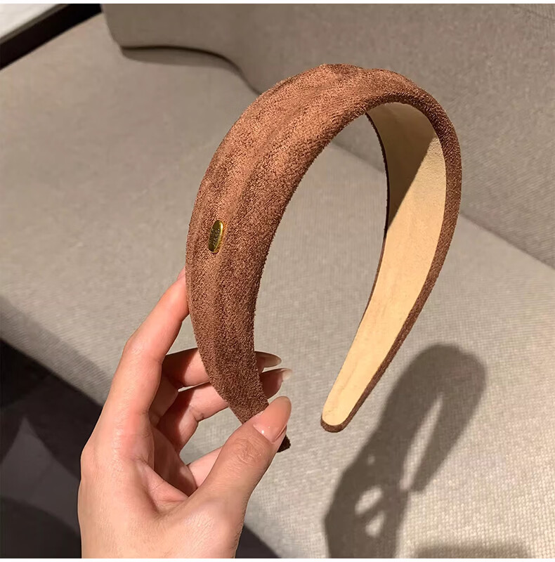 YeFeiLi Hong Kong Style Suede Wide Headband Women High-End 2026 New Hair Accessories Elegant Hair Hoop Heightening Crown Hair Clip Hair Ornament 6