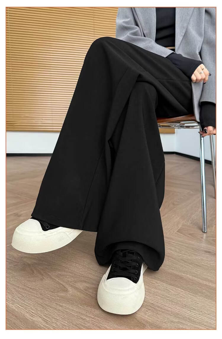 Modal Women's Suit Pants Spring Summer 2026 New Slim High Waist Draped Floor-Length Wide Leg Loose Straight Casual Trousers 14