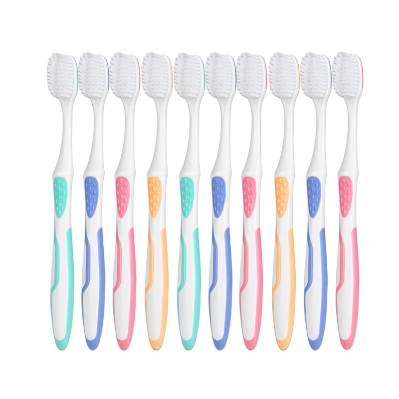 BRUSHING BEAR Soft Bristle Toothbrush Large Head Premium Feather Soft Gum Care Youth Adult Unisex Household Pack of 10 Individually Wrapped