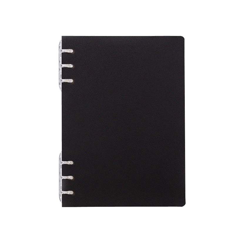 Deli A5 Free Flip Loose-Leaf Notebook Lightweight 6-Hole Binder for High School and College Students Office Use Single-Hand Page Turning Cross-Page Writing Graduate Exam Notebook Portable 40 Sheets Gr